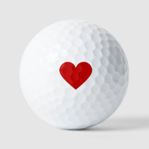 Simple Modern Red Heart Love Minimal Valentine Golf Balls