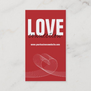 Simple Modern Red Loopy Love Heart Profile Card