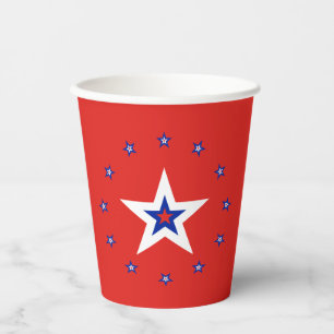 Simple Modern Red Paper Cup with Ring of Stars
