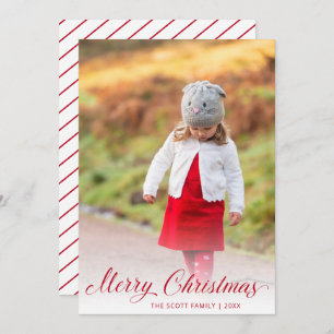 Simple Modern Red Script Elegant Christmas Holiday Card