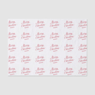 Simple Modern Red Script Elegant Christmas Tissue Paper