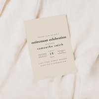 Simple Modern Retirement Party Invitation