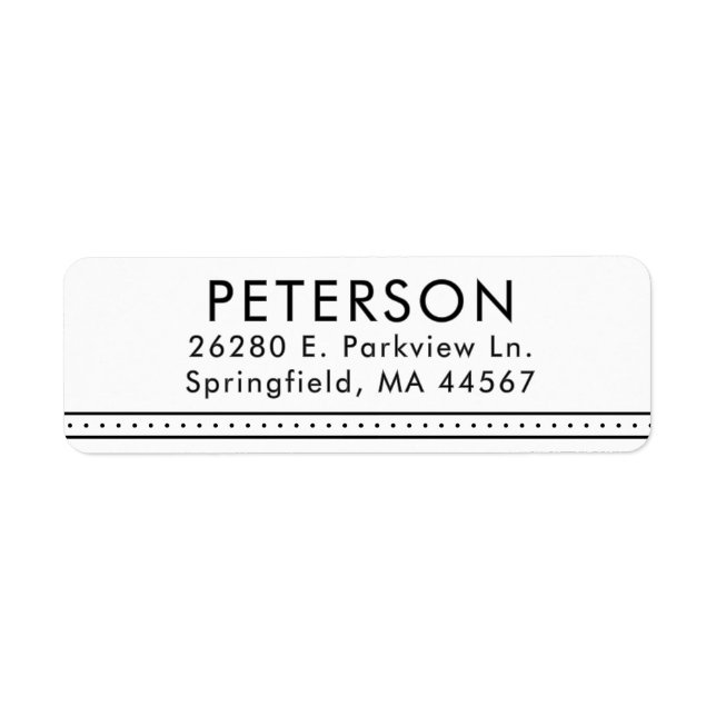 Simple Modern Return Address Labels (Front)