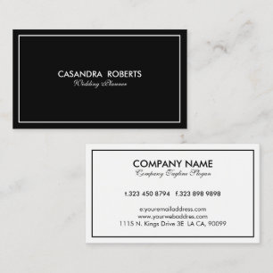 Simple Modern Reversible Black & White Border Business Card