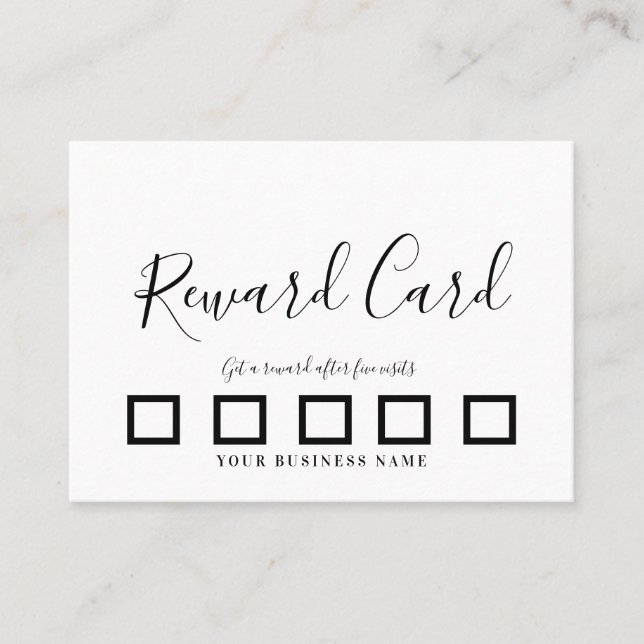 Simple Modern Rewards Loyalty Business  Calling Card (Front)