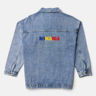 Simple Modern Romania National Flag Apparel Denim Jacket