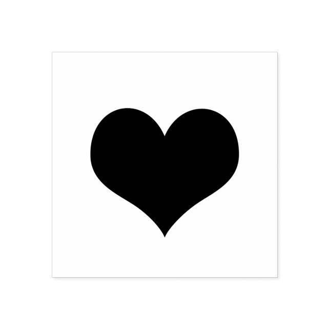 Simple Modern Romantic Heart Love Rubber Stamp (Imprint)