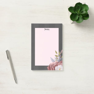 Simple Modern Rose and Stripes Post-it Notes