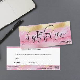 Simple & Modern Rose gold Certificate Gift Card