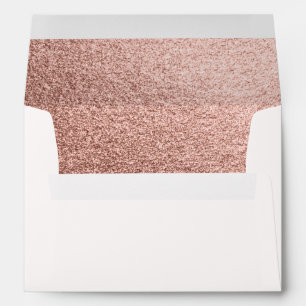 Simple Modern Rose Gold Glitter Sparkle Glam Chic Envelope