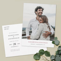 Simple Modern Rose Gold Photo Save the Date