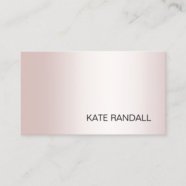 Simple Modern Rose Gold Professional Business Card (Front)