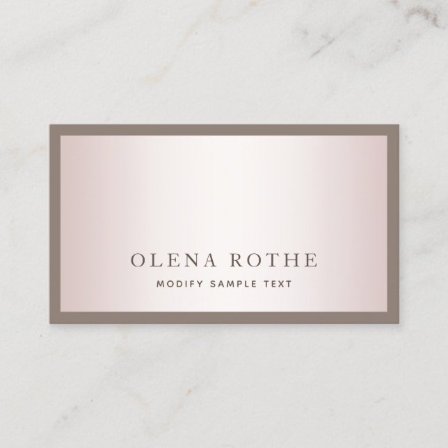 Simple Modern  Rose Gold  Professional   Calling C Card (Front)