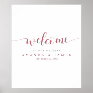 Simple Modern Rose Gold Wedding Welcome Poster