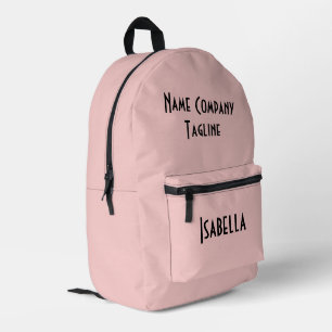Simple Modern Rose Quartz Printed Backpack