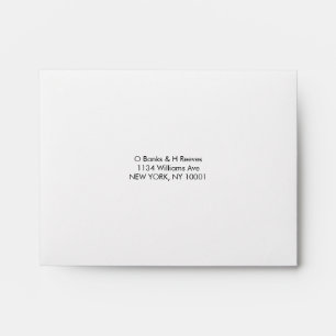 Simple, modern RSVP envelope with grey lining
