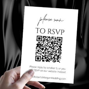 Simple Modern RSVP with QR Code Enclosure Card