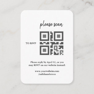 Simple Modern RSVP with QR Code Enclosure Card