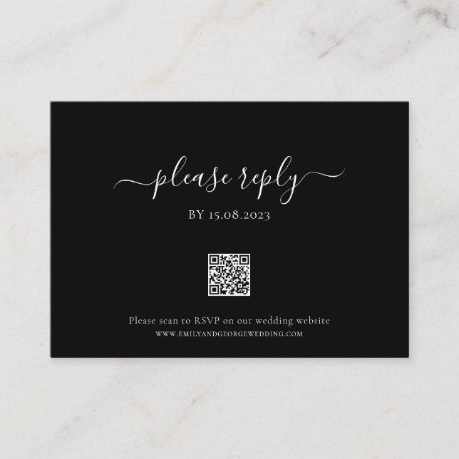 Simple Modern RSVP with QR CodeEnclosure  Enclosure Card (Front)