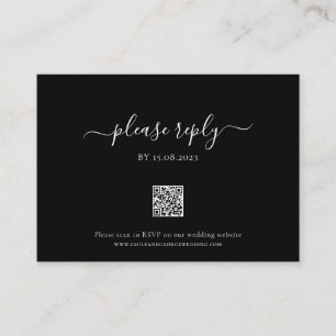 Simple Modern RSVP with QR CodeEnclosure  Enclosure Card