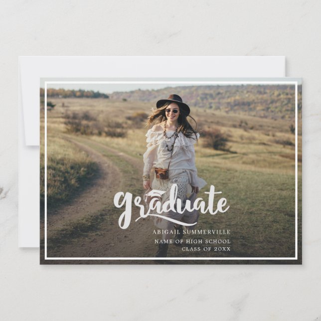 Simple Modern Rustic Graduate Any Graduation Year Announcement (Front)