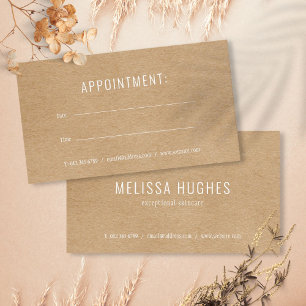 Simple  Modern Rustic Kraft Appointment Card