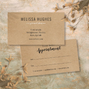 Simple Modern Rustic Kraft Appointment Card
