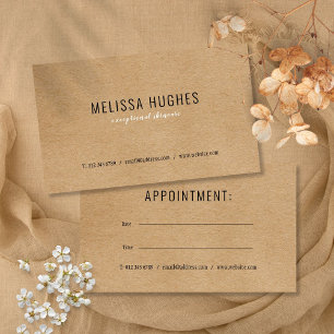 Simple  Modern Rustic Kraft Appointment Card