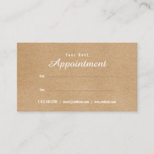 Simple Modern Rustic Kraft Appointment Card