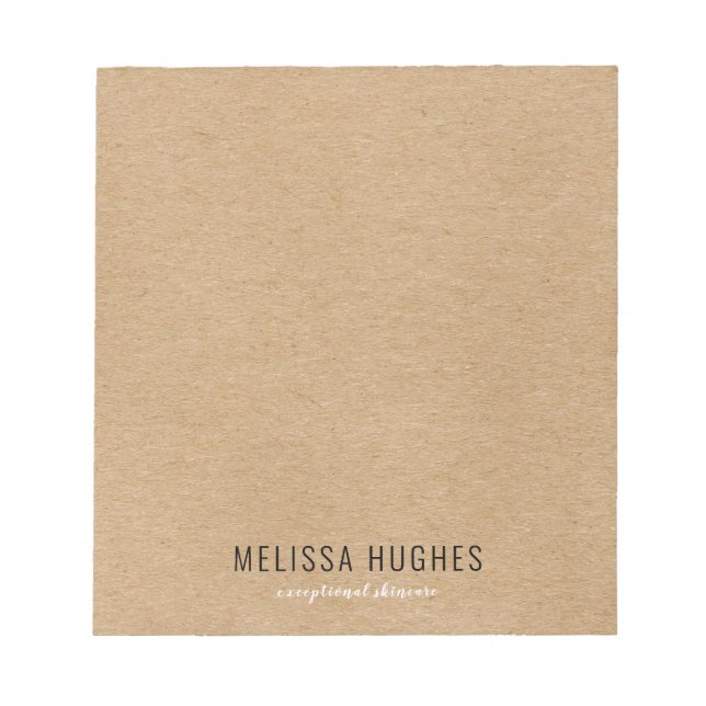 Simple Modern Rustic Kraft Boho Notepad (Front)