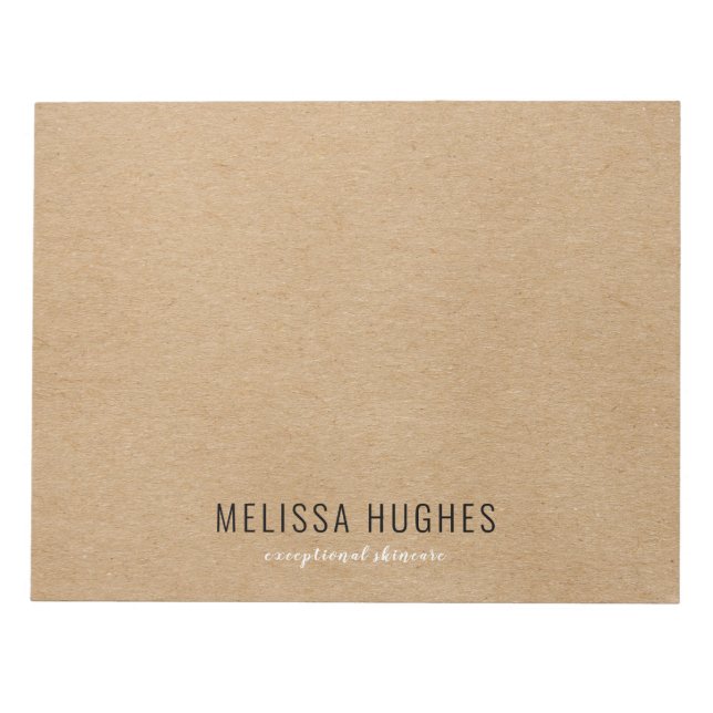 Simple Modern Rustic Kraft Boho Notepad (Front)