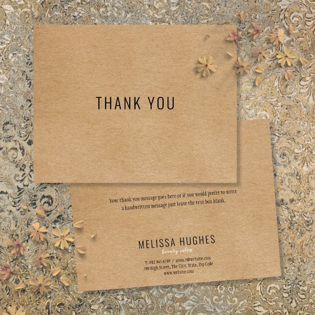 Simple Modern Rustic Kraft Business Thank You Card (Simple Modern Rustic Kraft Business Thank You Card)