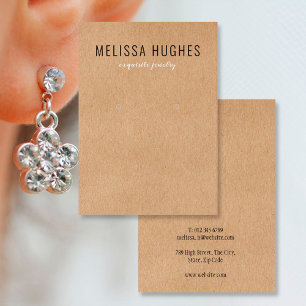 Simple Modern Rustic Kraft Earring Display Card