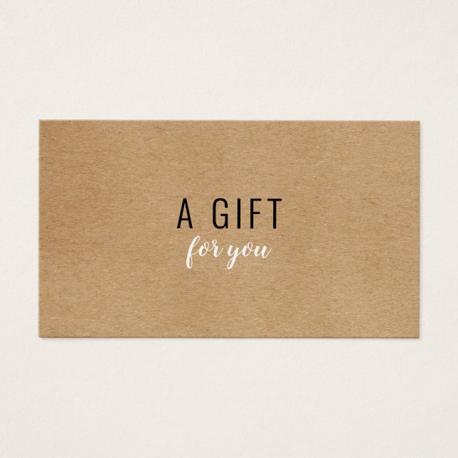 Simple Modern Rustic Kraft Gift Certificate (Front)