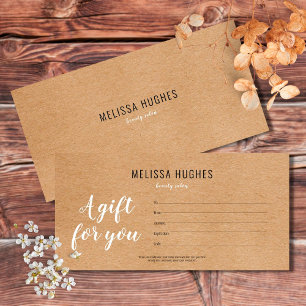 Simple Modern Rustic Kraft Gift Certificate