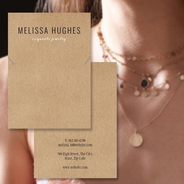 Simple Modern Rustic Necklace Jewellery Display Ca Business Card (Simple Modern Rustic Necklace Jewelry Display Card)
