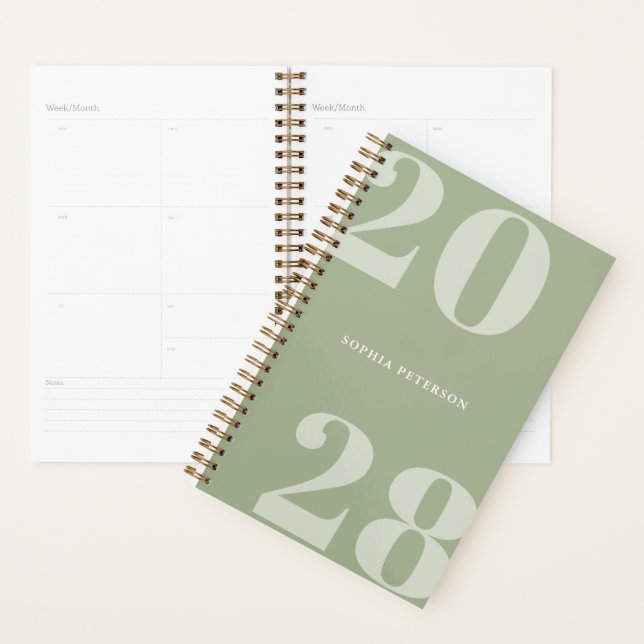 Simple Modern Sage Green Bold Typography Planner (Display)