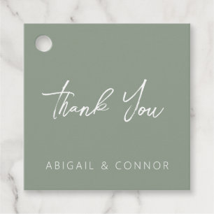 Simple Modern Sage Green Calligraphy Gift Tags