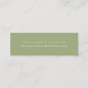 Simple Modern Sage Green Wedding Website Mini Business Card