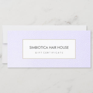 Simple Modern Salon Spa Lavender Gift Certificate