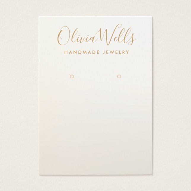 Simple Modern Satin Gold Earring Display Card (Front)
