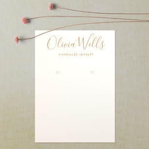 Simple Modern Satin Gold Earring Display Card