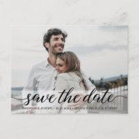 Simple Modern Save the Date Engagement Photo