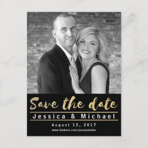 Simple Modern Save the Date photo Announcement Postcard