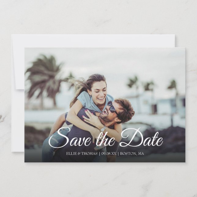 Simple Modern Save the Date Script Photo (Front)