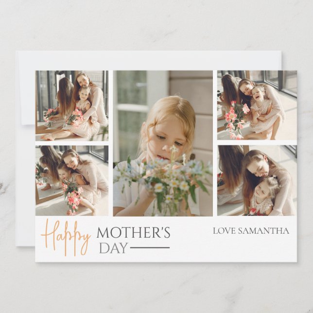  Simple Modern Script 5 Photo | Happy Mothers Day  (Front)