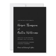 Simple Modern Script Black Wedding