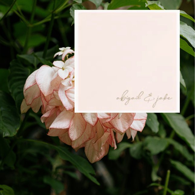 Simple Modern Script Blush Wedding  Napkins (Creator Uploaded)