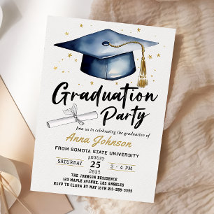 Simple Modern Script Class of '26 Graduation Party Invitation