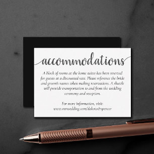 Simple Modern Script Classic Guest Accommodation Enclosure Card